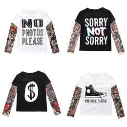 T-shirts Confortable Nouveauté Tatouage À Manches Longues Enfants T-Shirts Coton Garçon T-Shirt Automne Enfants Filles Tops Col Rond T-shirt 230606