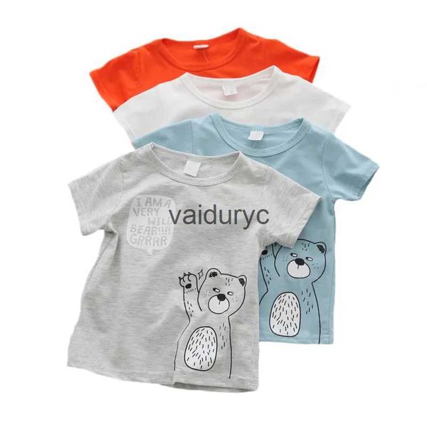 Camisetas Ropa de algodón para niños Camiseta para bebés Camisetas de manga corta para bebés niños Dibujos animados Casual Bebé Verano Primer cumpleaños Ropa para niños Topsvaiduryc