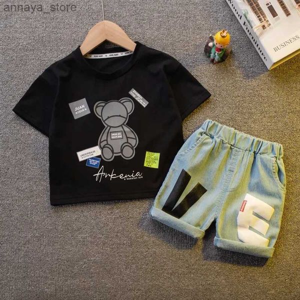 T-shirts Cotton Fashion Baby Boys Vêtements Version coréenne Version coréenne Petites enfants à manches courtes costumes Summerl2404