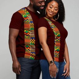 T-shirts couple vêtements d'été t-shirt hommes africain imprimement ethnique Tshirt oneck