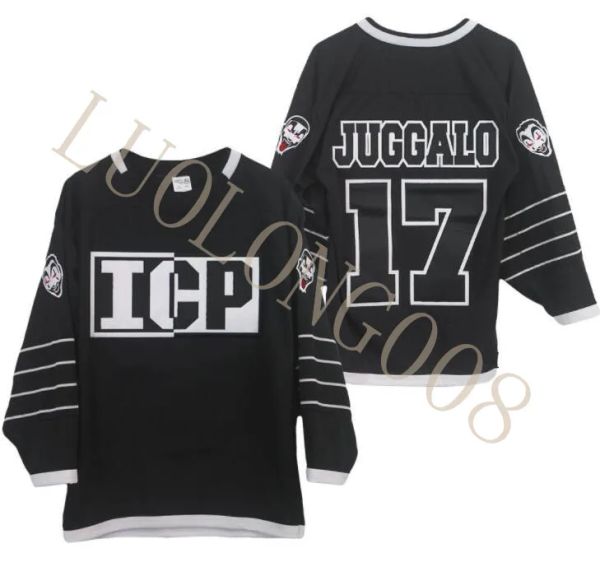 T-shirts Custom 2020 hommes Insane Clown Posse Juggalo Black Hockey Jersey Personnalisez n'importe quel numéro et nom de hockey