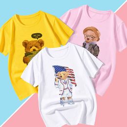 T-shirts Mignon T-Shirt Dessin Animé Cool Mode Panda Graphiques Chemisier Blanc Bébé Garçon Fille Enfant Enfant Été 2 3 4 5 6 7 8 9 Ans Enfants 230628