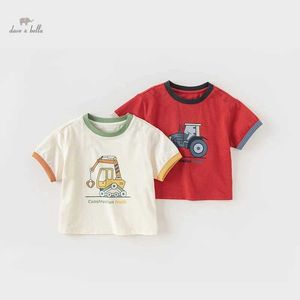 T-shirts Dave Bella 2024 Nieuwe Summer Boys Baby T-Shirt Childrens Top katoen Kort Meved ondergoed ondergoed Cartoon Leisure Outdoor Sports D240525