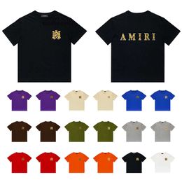 T-shirts Designer Amiiriis 2024 Mens Us 2024 Tiger Letter Imprimé Hip Hop High High Street Round Round Neck Sheeve T-shirt FBKC