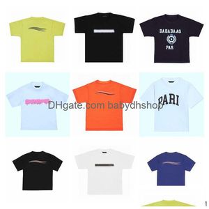 Camisetas Diseñador Niños Camisetas para niños Camisetas Ropa Bebé Niñas Verano Algodón Chándales para niños Carta Niño Traje Camisa de manga corta Shor Dhmec