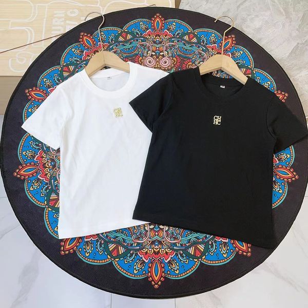 T-shirts Designer Vêtements pour enfants Mode d'été T-shirt en coton pour garçons Simple Classique Lettre Noir Blanc Pull Casual Filles Top 230418