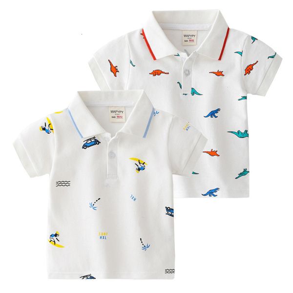 T-shirts Dinosaur Boys Polo Tshirt Qualité Élégante Tout-petit Tops Graphique Tee Coton Été Enfants Chemise Enfants Vêtements 230411