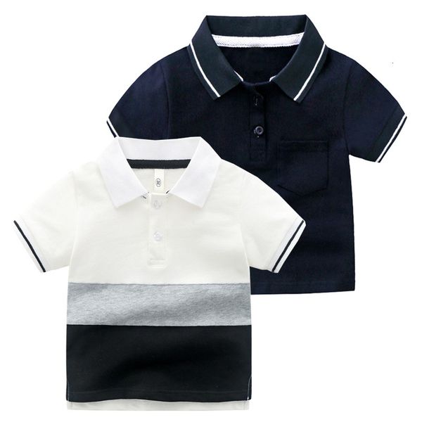 T-shirts élégant été enfants Polo chemise de haute qualité garçons t-shirts coton tissu hauts t-shirts enfants vêtements 230224