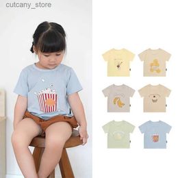 T-shirts EnkeliBB bébé garçons et filles été coton T-shirt mignon gâteau Pop maïs banane imprimer hauts T-shirts pour bébés L240311