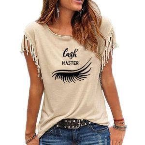 T-shirts Wimpers extensies T-shirt Ogen Wimpers Lash Populaire T-shirt Dames Causaal T-shirt Kwastje Korte Mouw dames t-shirt tops