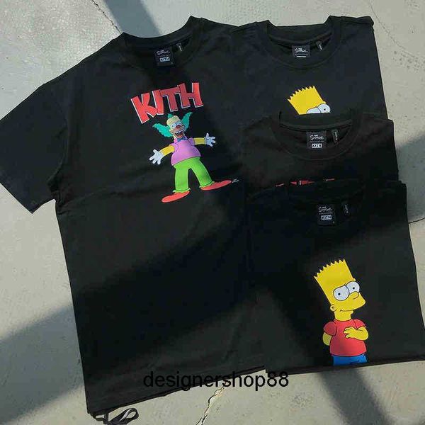 T-shirts Marque de mode Kith Co Branded Animation Simpsons a T-shirt imprimé à manches courtes 7fs8