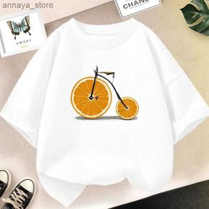 T-shirts Fashion Fun Fruit Graphic T shirts For Kids Creative T Shirt Girls Cartoon Pineapple /Watermelon Gedrukte korte mouw Topsl2404