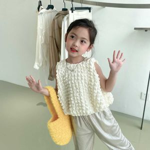 T-shirts Fashion Girls losse mouwloze tops 2-7 jaar Kinderen korte stijl T-stukken T230209