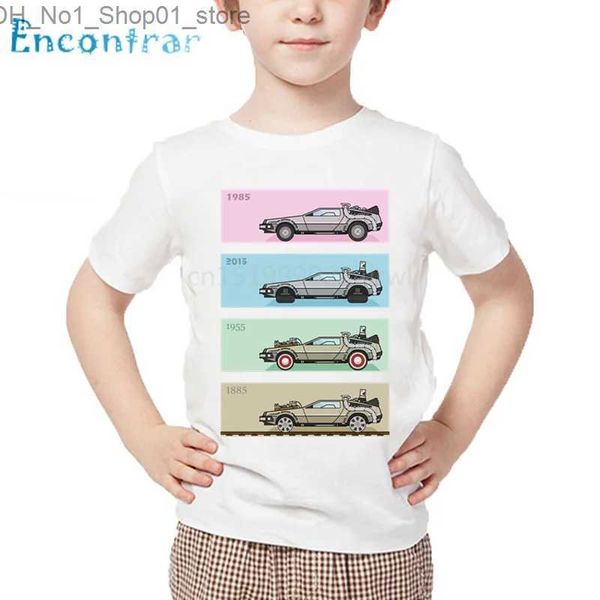 Camisetas Estampado de moda Regreso al futuro Delorean x 4 Camiseta para niños Niños Cool Summer Boys / Girls Tops casuales Ropa de bebé Q240218