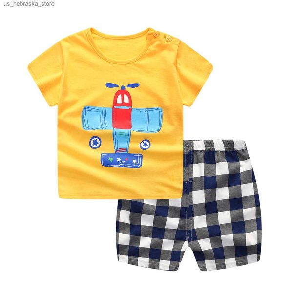 T-shirts Vêtements d'été à la mode garçons bébé t-shirt à manches courtes set en deux pièces pour jeunes enfants nouveau design