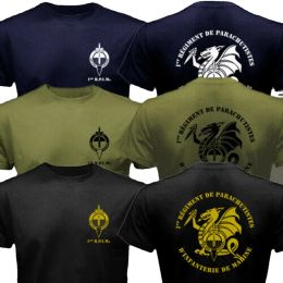 T-shirts France para Sas 1st Marine Infantry Parachute Regiment Special Forces Men Tshirt Short Casual Oneck Men Vêtements