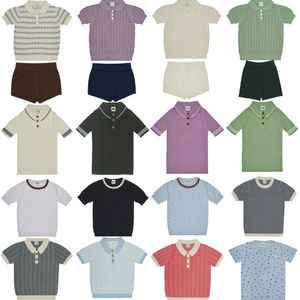 T Shirts FUB 2023 Zomer kinderen breien shirts voor jongensmeisjes schattige korte mouw ops baby Oddler Cotton EES Kleding uit het kader 230317