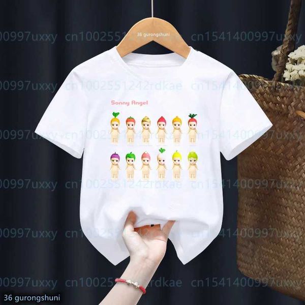 T-shirts T-shirt drôle kawaii japonais super populaire poupée Carrot Corn Tomato Potato Onion T-shirt garçons filles vêtements pour enfants Top T240509