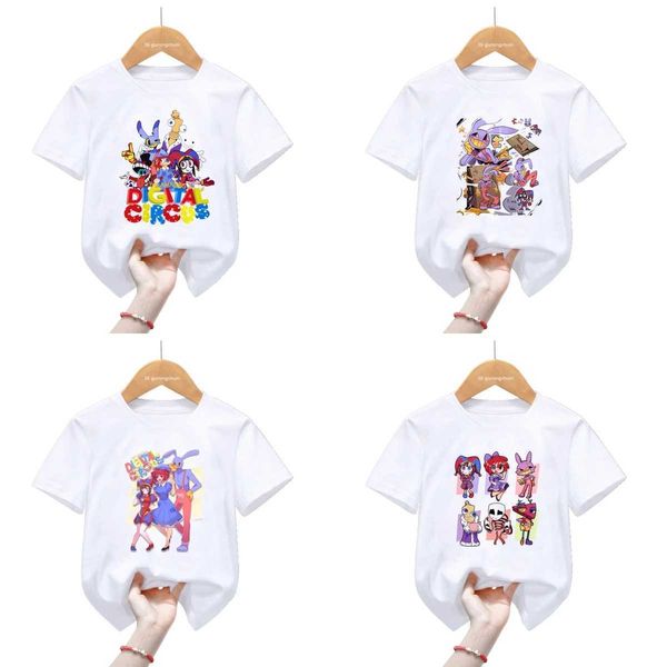 T-shirts drôles The Amazing Digital Circus T-shirt Cartoon Imprimé T-shirt Kids Clothes Boys Girls Baby Tshirt Unisexe Vêtements Tees Tops T240509