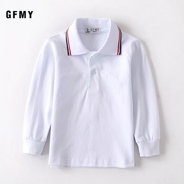 T-shirts gfmy nouveaux garçons chemises bébé garçon fille de coton pour enfants d'été vestimentaires enfants chemises blanches