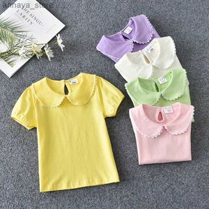 Camisetas Camisetas para niñas Camisetas de manga corta Summer Camiseta Peter Pan Baby Baby Bildler Girl Blouse