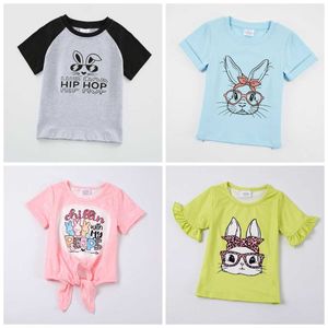 T-shirts Girlymax Pâques bébé garçons filles lapin camion lapin coton lait soie Boutique haut T-shirt Raglans enfants vêtements à manches courtes T230209