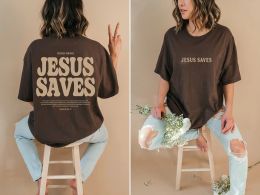 T-Shirts bonne nouvelle Jésus sauve t-shirt surdimensionné vêtements de jésus t-shirt ample chrétien femmes à la mode décontracté coton haut esthétique