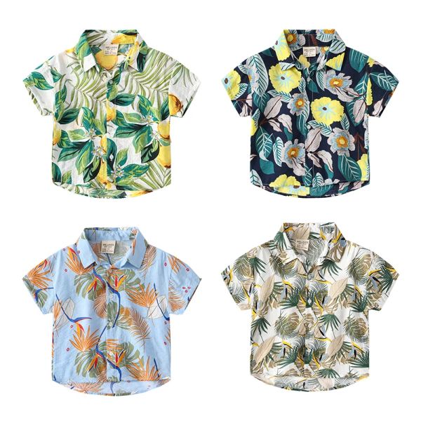 T-shirts Hawaii Style Boys Summer Shirts Toddler Beach Tshirts bébé tee enfants