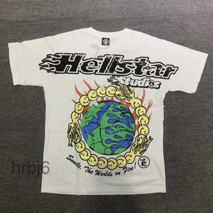T-shirts Hellstar Studios Earth Print Trendy Hip-Hop Manches courtes Homme Femme T-shirts Unisexe Couverture en coton Hommes Vintage T-shirts Été Lâche Tee Rock Tenues 13N6