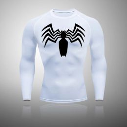 Camisetas de alta calidad para hombres secos secos deportes deportes sportswear de manga larga que corre ropa de gimnasio Fitness MMA Camisa de compresión Rashguard