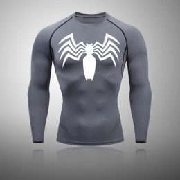 Camisetas de alta calidad Running Sport Men Rapid Dry Male Gym Fitness Camanicería Tope Camas de compresión Autumn MMA Camiseta