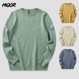 T-shirts hiqor 2022 automne hiver homme oneck pull pulat mande mode couleur colore à fond chaud