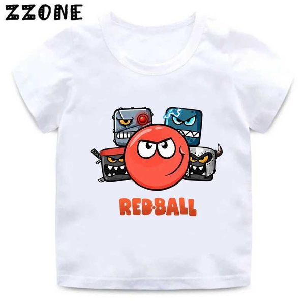 T-shirts Hot Sale Ball Rouge 4 Imprimez Cartoon Kids T-shirts Drôle de jeu Game Girls Baby Boys T-shirt Summer Childre