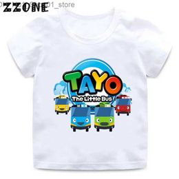 T-shirts Vente chaude Tayo le petit bus dessin animé enfants T-shirts filles vêtements bébé garçons t-shirt été à manches courtes enfants Topsooo5837 Q240218