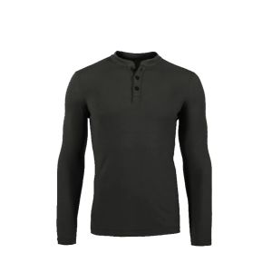 T-shirts Huntsman Henley Men 100% Merino Wool Jersey Base Layer Lange mouw Midweight Top Out Deur Warm Thermal Tad Style kleding shirt