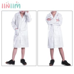 T-shirts iiniim unisex jongens meisjes witte dokter uniform Halloween kostuum lab outfit jas voor fotografie-feest shirts