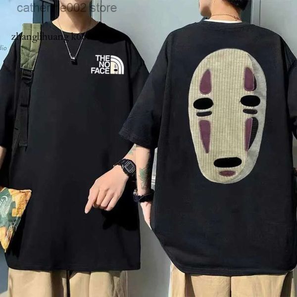Camisetas Anime japonés para hombres No Face Man estampado con dibujo 90S Camiseta de Manga unisex hombres mujeres moda de verano Casual camisetas de gran tamaño T230601 ga 230601