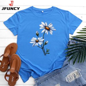 JFUNCY Dames T-shirt met korte mouwen Mode Vrouw T-shirt 2023 Oversized Top Dameskleding Vrouwelijk T-shirt Grafische T-shirts