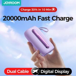 T-shirts Joyroom 20000mAh Banque d'alimentation quatre ports facturant 22,5 W Powerbank avec typec pour iPhone Cable PD QC3.0 Charger pour Samsung Xiaomi