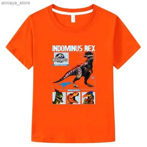 T-shirts Jurassic World Indominus Rex Summer Kids T-shirt katoenjongen meisje korte mouw t shirts casual boy children kleding kinderen kleergaster2404