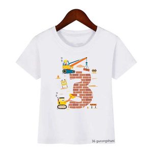 T-shirts kawaii construction boy excavator t-shirt grue 2 3 4 5 CHIMT-CADEUR D'ANNIVERSE