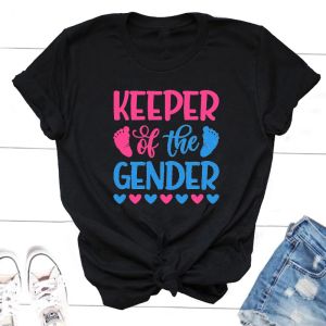 T-shirts Keeper Van De Geslacht T-shirt Vrouwen Causale Geslacht Onthullen Party T-shirt O Hals Katoen Korte Mouw Tee shirts Oversized Tops