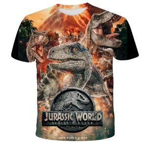 T-shirts enfants garçons filles dinosaur tshirts 3d dessin animé jurassic world dinosaur t-shirt enfants cadeau d'anniversaire tshirts baby vêtements