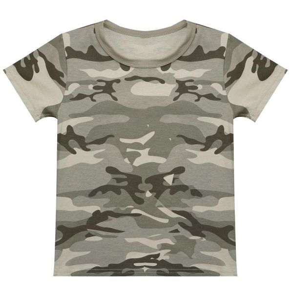 Camisetas Niños Niños Verano Casual Top Boutique Algodón Camo Niños Manga corta Camuflaje Camisetas elegantes