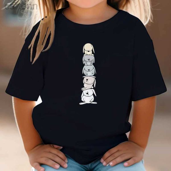 T-shirts Enfants Lapin De Pâques Conception T-shirt Mignon Lapin Enfant Vêtements À Manches Courtes Top Garçon Fille Drôle Dessin Animé Joyeuses Pâques Fête T-shirts ldd240314