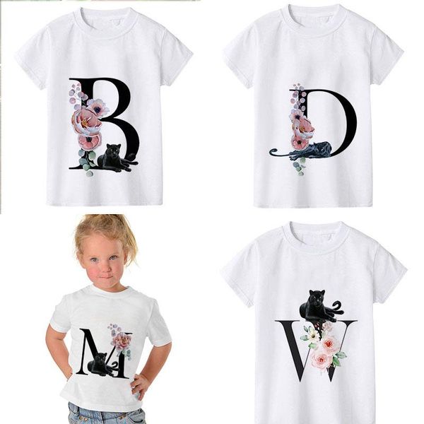 T-shirts Enfants Fille T-shirt Bébé Léopard Cool Lettres Hauts T-shirts Enfant Dessin Animé À Manches Courtes Vêtements Décontractés Vêtements Pour EnfantsT-shirtsT-shirts