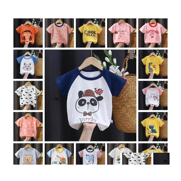 Camisetas Niños Niña Camisetas Verano Bebé Algodón Tops Camisetas para niños pequeños Ropa Ropa para niños Dibujos animados Manga corta Ropa casual 1138 Y2 D Dhjel