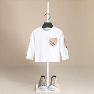 T-shirts Chemises pour enfants T-shirt pour enfants enfants filles garçons un garçon chemise enfant poche rayures enfant coton dessin animé hauts vêtements vêtements 230422