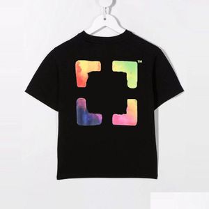 T-shirts Kinder T-shirts Irregar Arrow Jongens Meisjes Wit Zomer Vinger Losse Baby Kinderen Jeugd Casual T-shirt met korte mouwen Gedrukt Drop Dhlc2