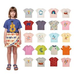 T-shirts Kisd T-shirt 2024 Nouvelle série d'été de la Colombie-Britannique garçons et filles T-shirts imprimés 1-14 ans bébé coton pur topsl2405